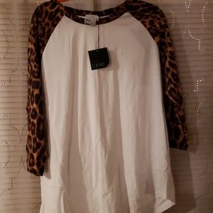 ASOS Curve Animal print baseball tee